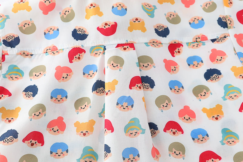 Boys White & Blue Printed T-shirt with Shorts