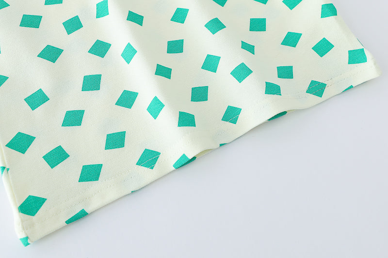 Boys Green & White Printed Top with Shorts