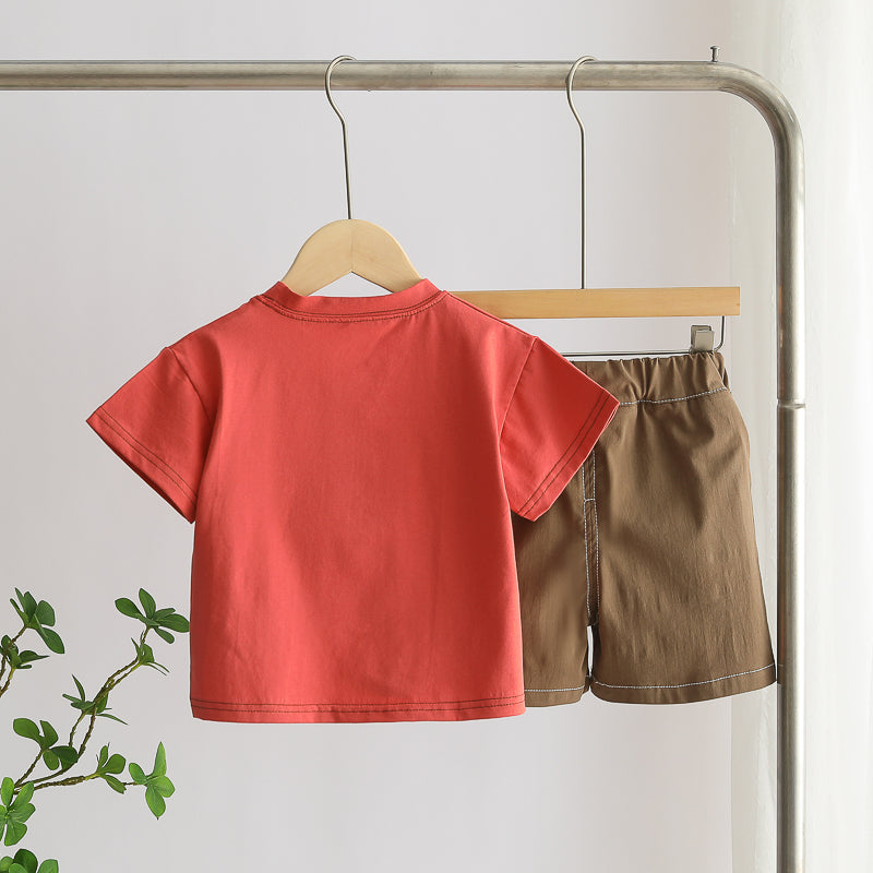 Boys Printed T-shirt With Shorts