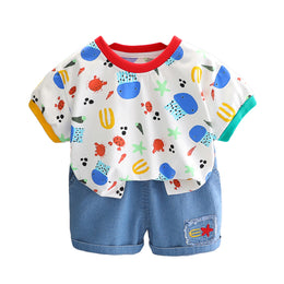 Boys Printed T-shirt With Shorts