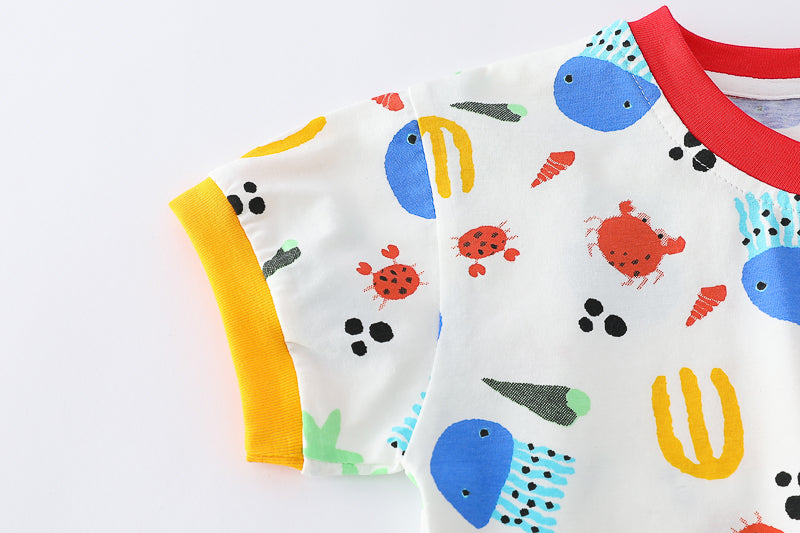 Boys Printed T-shirt With Shorts