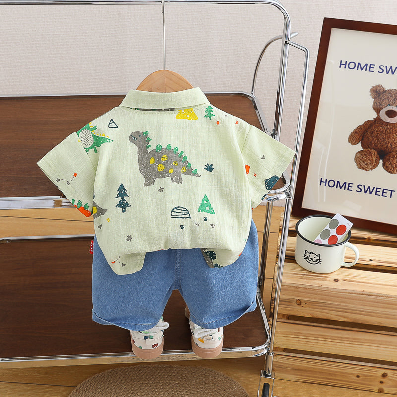 Boys Printed Shirt With Shorts