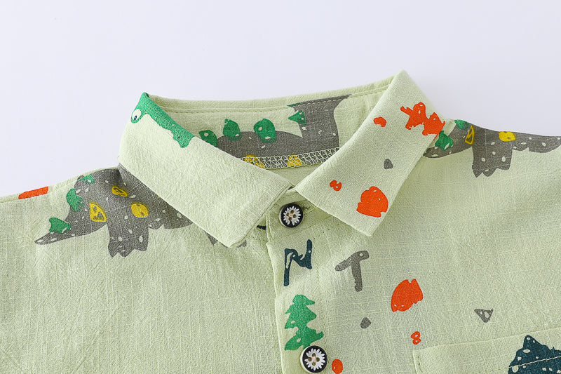 Boys Printed Shirt With Shorts