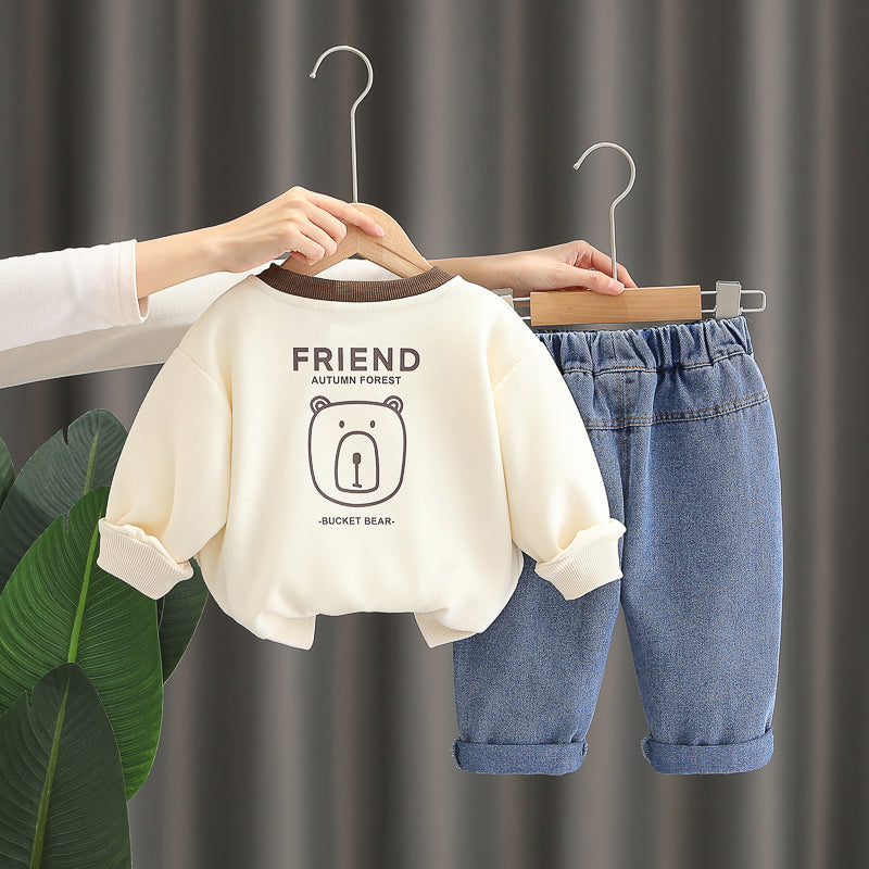 Boys Printed T-shirt With Trousers