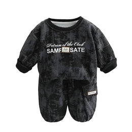 Boys Abstract Printed Sweatshirt With Trousers