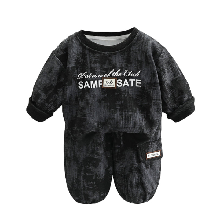 Boys Abstract Printed Sweatshirt With Trousers
