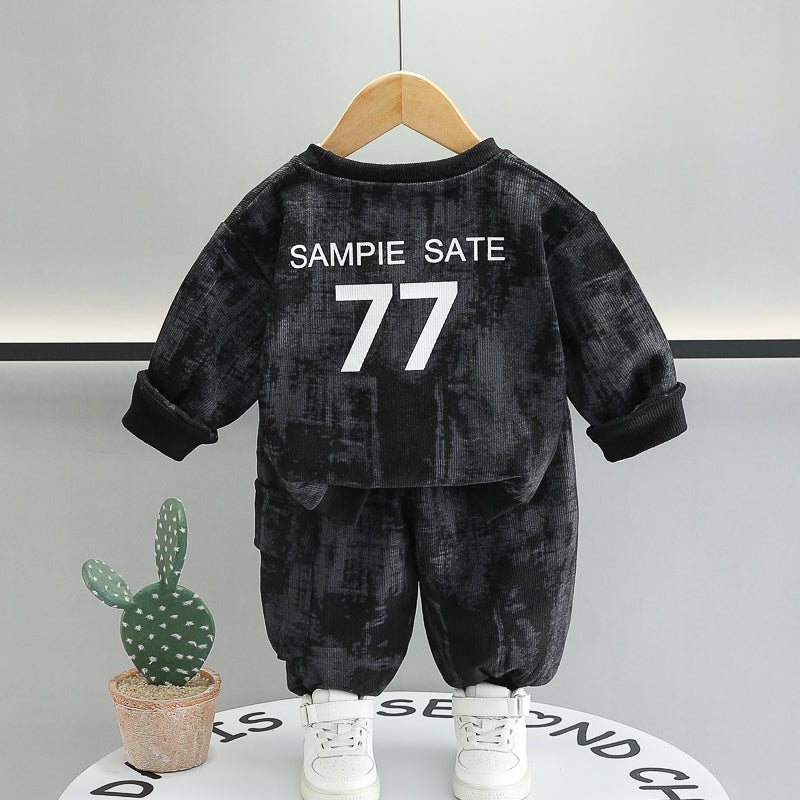 Boys Abstract Printed Sweatshirt With Trousers