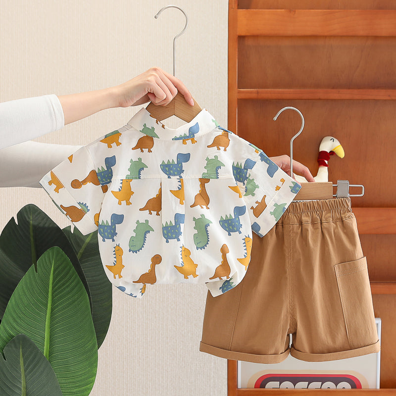 Printed Shirt and Shorts Set