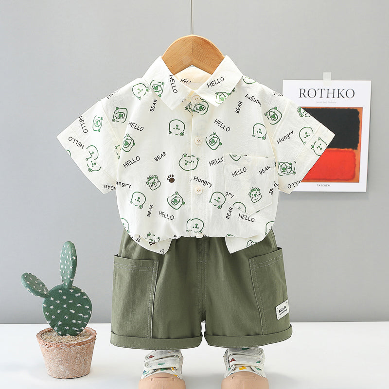 Printed Shirt and Shorts Set