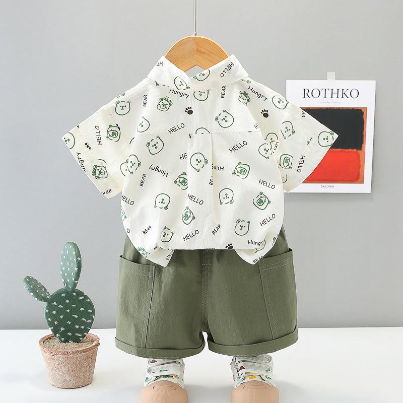 Printed Shirt and Shorts Set