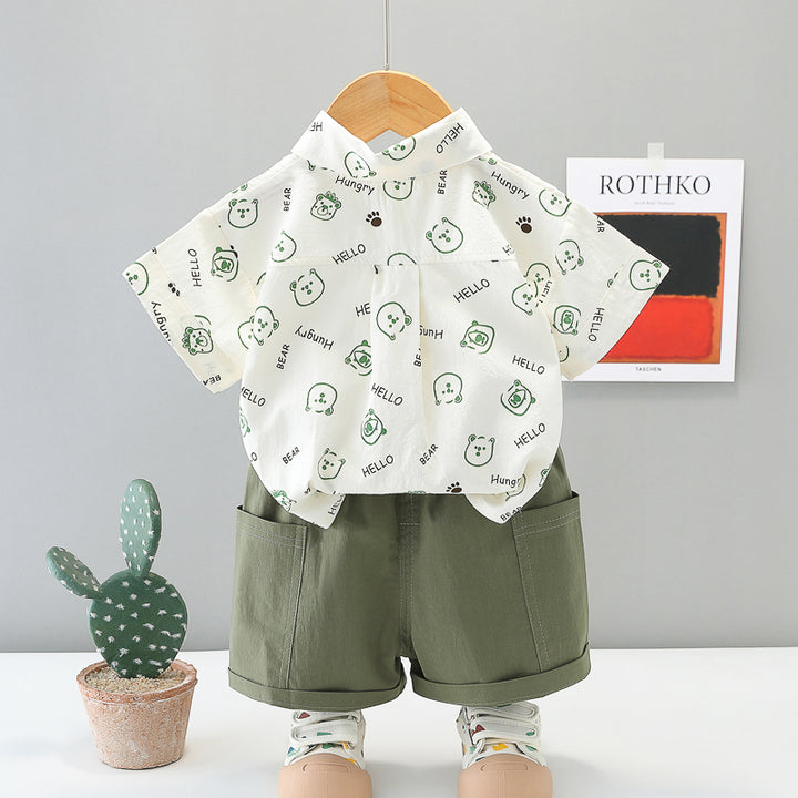 Printed Shirt and Shorts Set