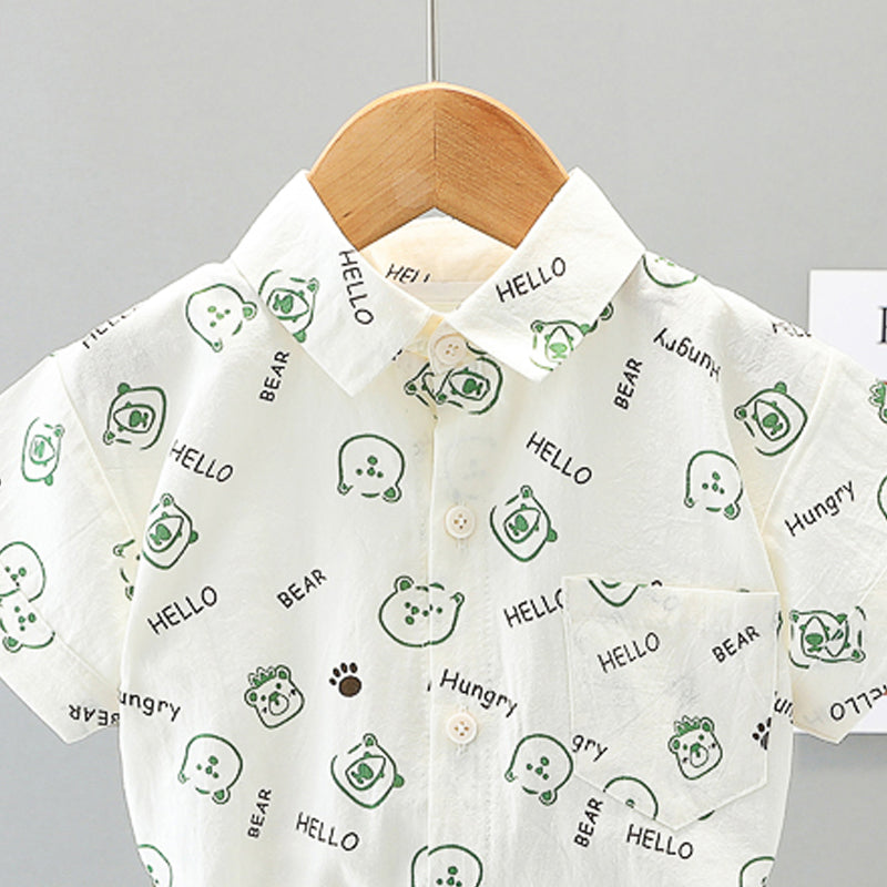 Printed Shirt and Shorts Set