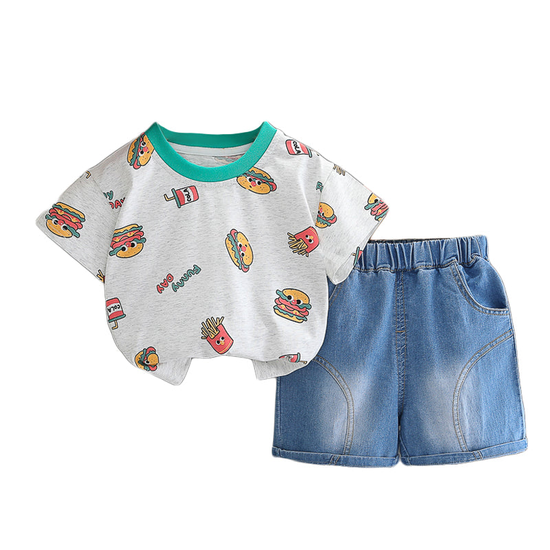 Printed T-shirt and Shorts Set