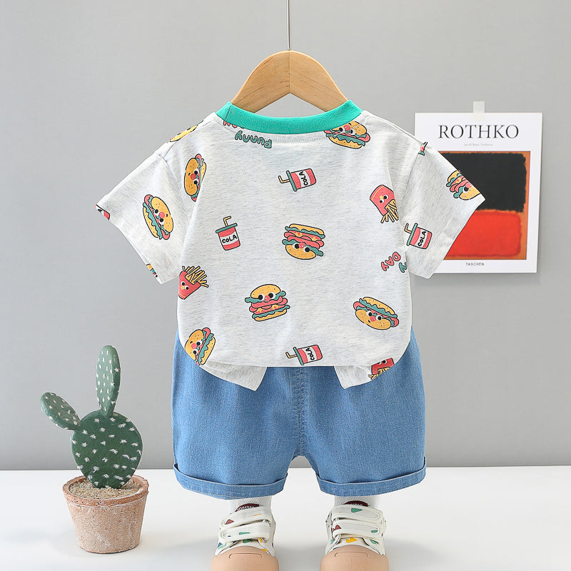 Printed T-shirt and Shorts Set