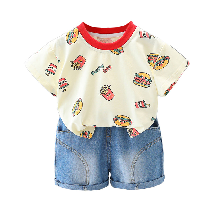 Printed T-shirt and Shorts Set