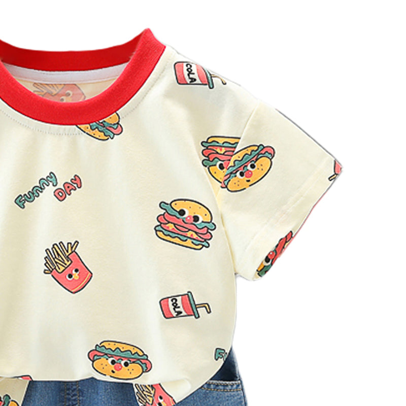 Printed T-shirt and Shorts Set
