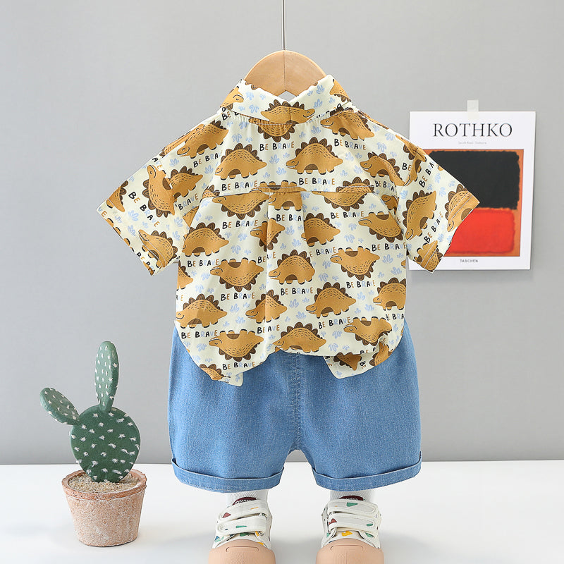 Printed Shirt and Shorts Set