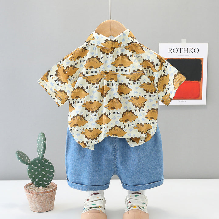 Printed Shirt and Shorts Set