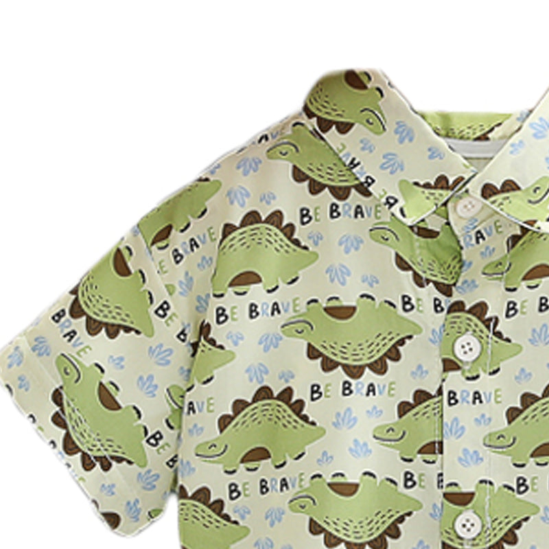 Printed Shirt and Shorts Set