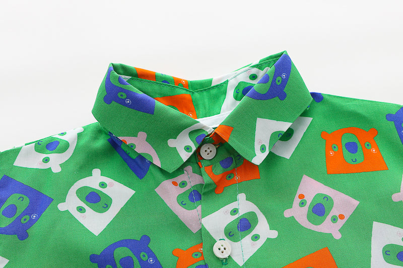 Printed Shirt and Shorts Set