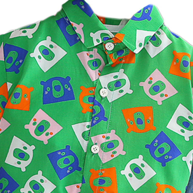 Printed Shirt and Shorts Set