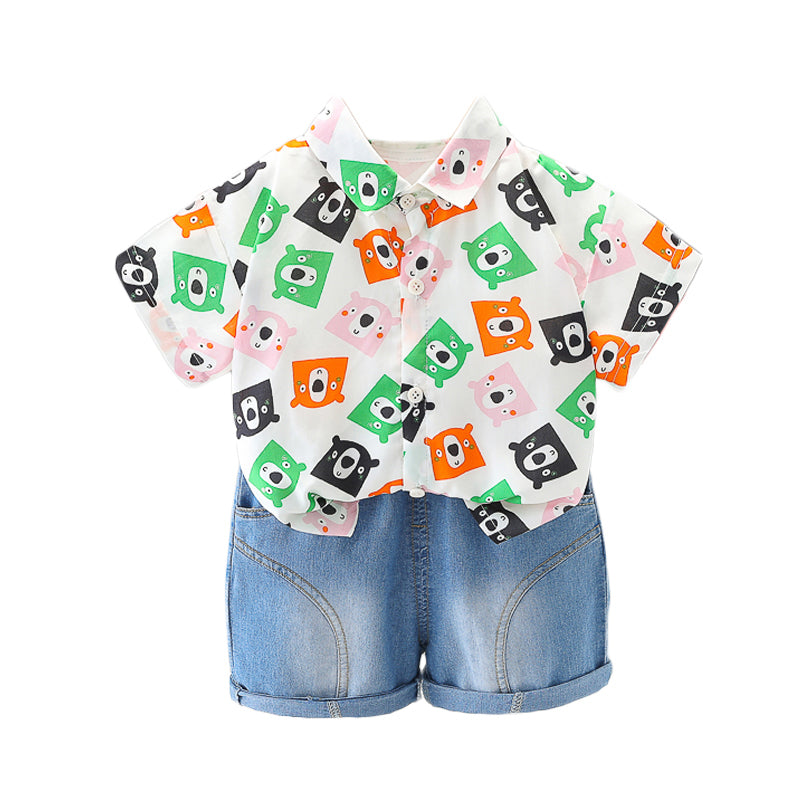 Printed Shirt and Shorts Set