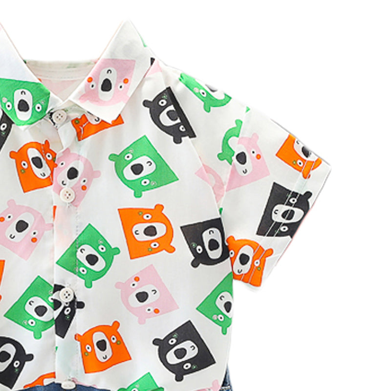 Printed Shirt and Shorts Set