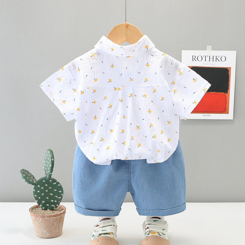 Printed Shirt and Shorts Set