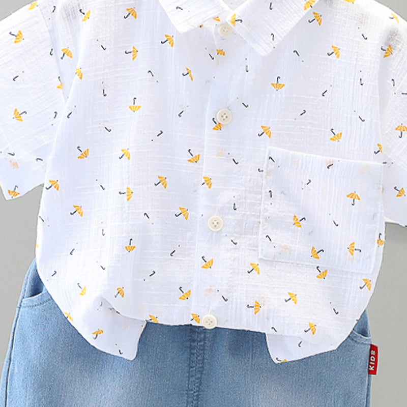 Printed Shirt and Shorts Set