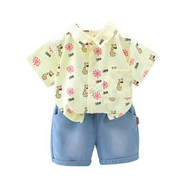 Printed Shirt and Shorts Set