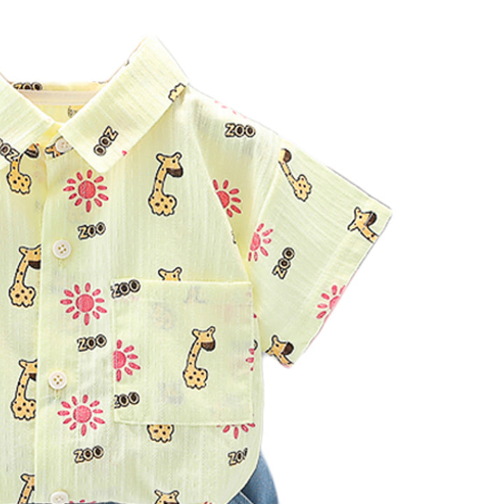 Printed Shirt and Shorts Set