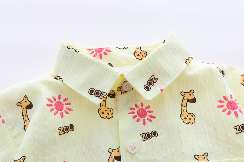 Printed Shirt and Shorts Set