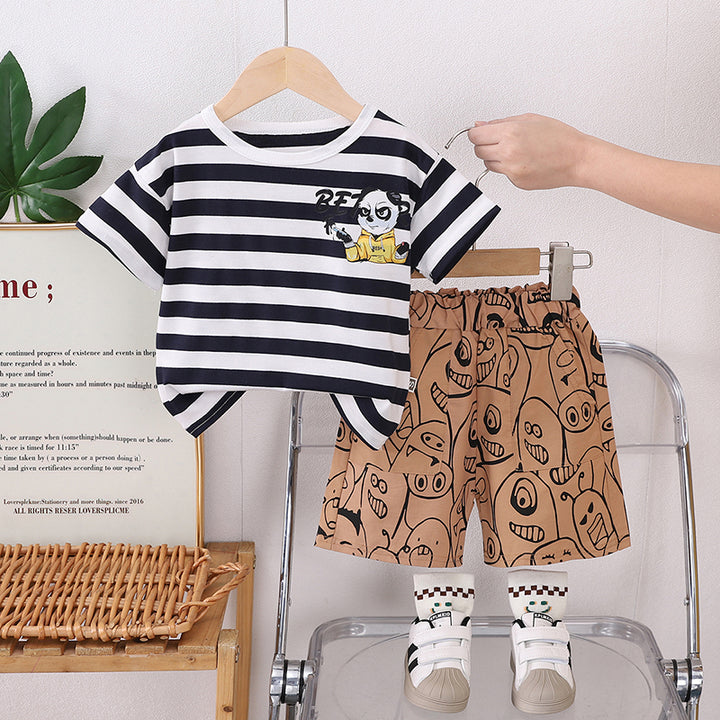 Striped T-shirt and Shorts Set