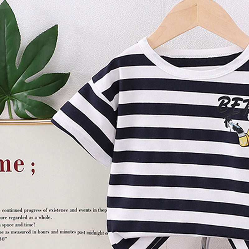 Striped T-shirt and Shorts Set