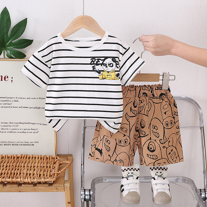 Striped T-shirt and Shorts Set