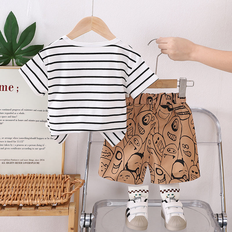 Striped T-shirt and Shorts Set