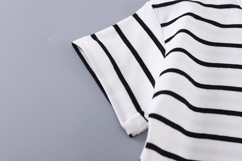 Striped T-shirt and Shorts Set