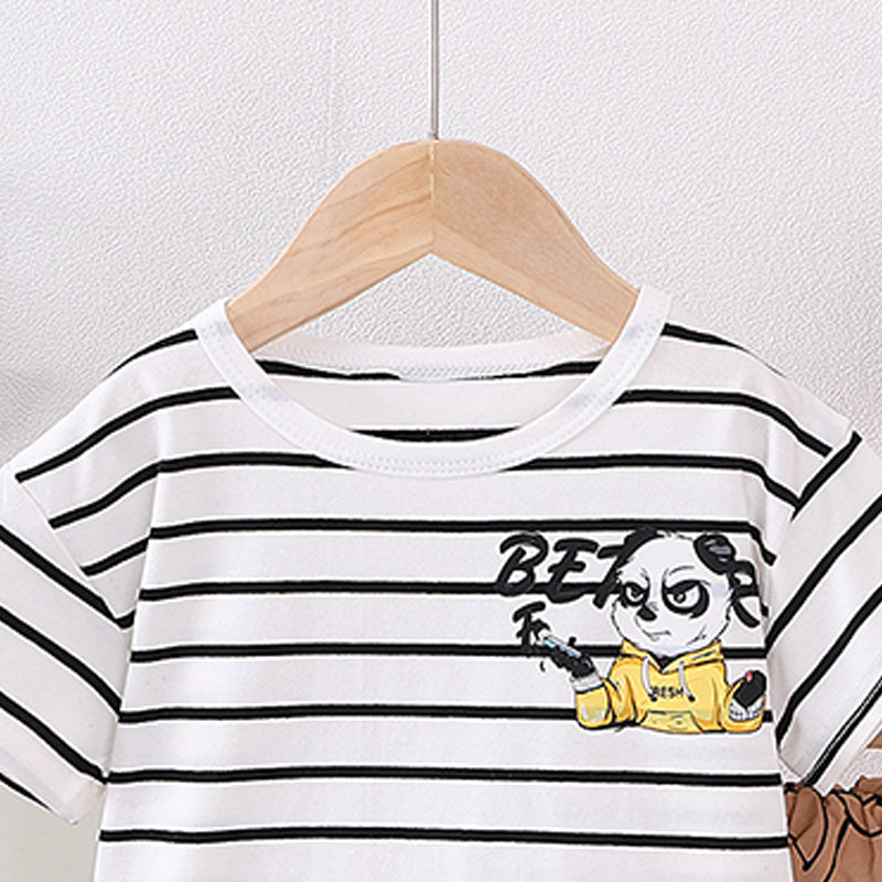 Striped T-shirt and Shorts Set
