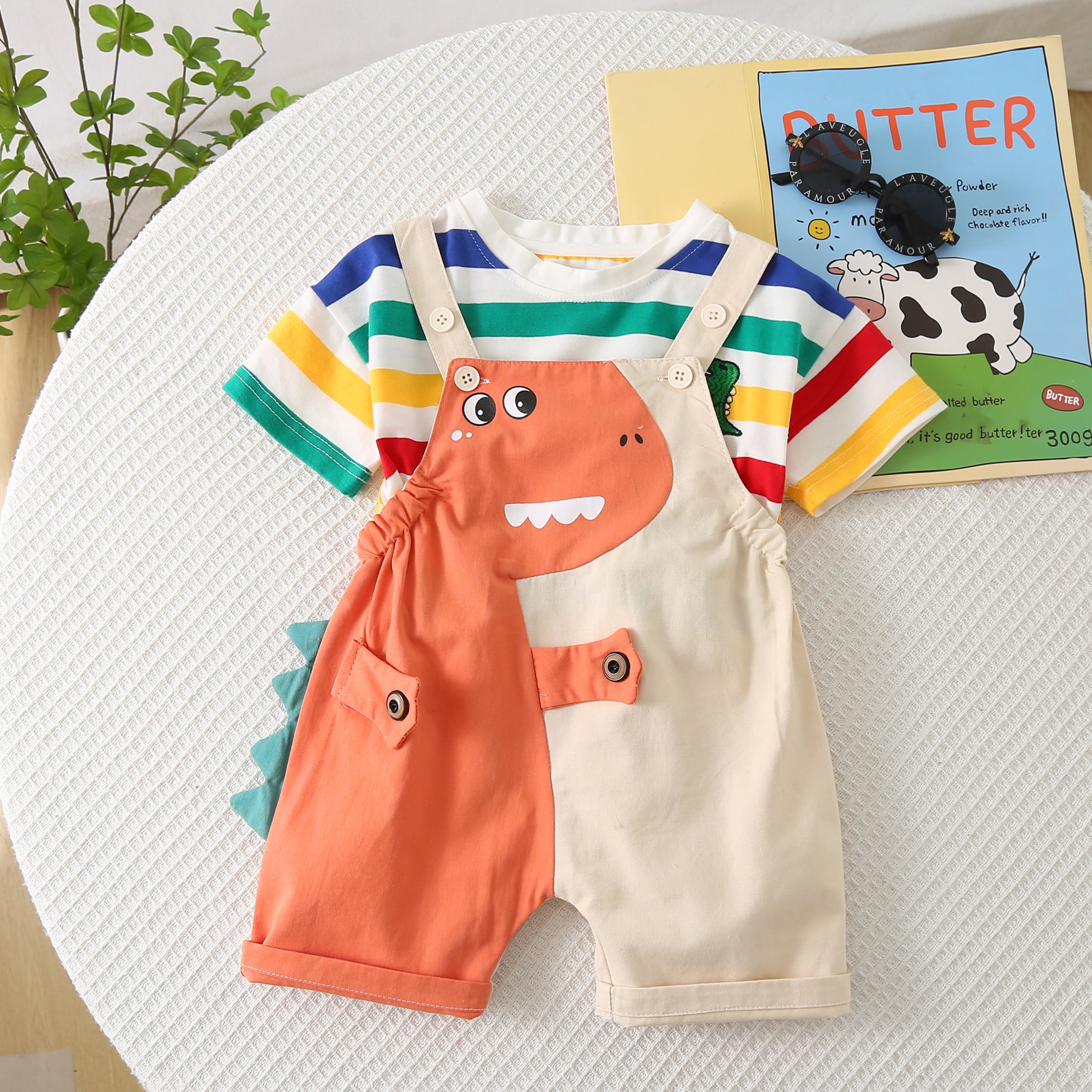 Striped T-shirt and Shorts Set