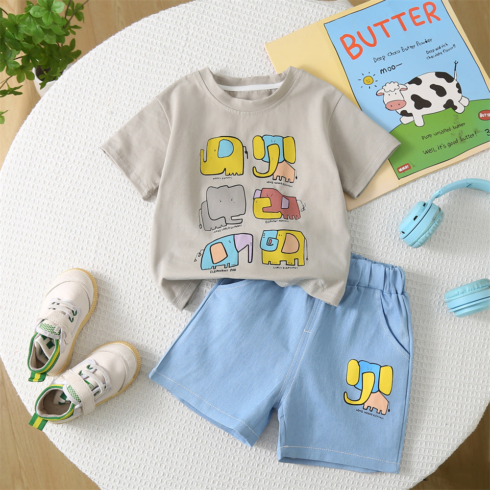 Printed T-shirt and Shorts Set