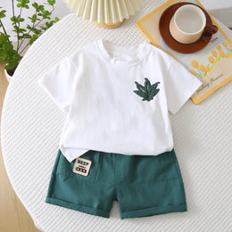 Solid T-shirt and Shorts Set