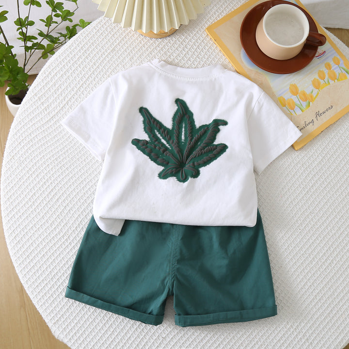 Solid T-shirt and Shorts Set
