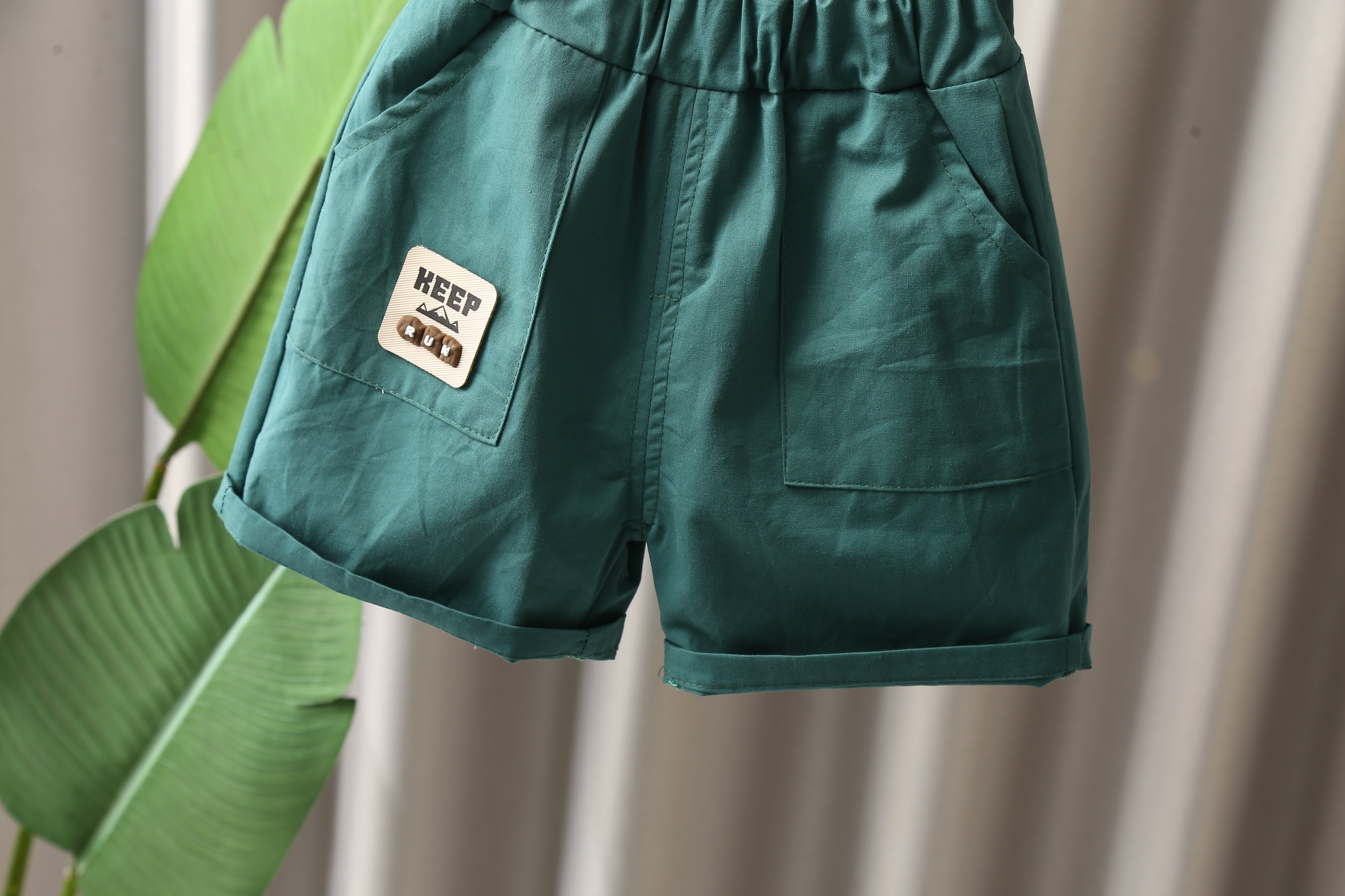 Solid T-shirt and Shorts Set