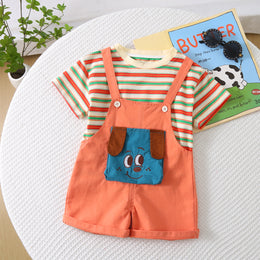 Striped T-shirt and Shorts Set