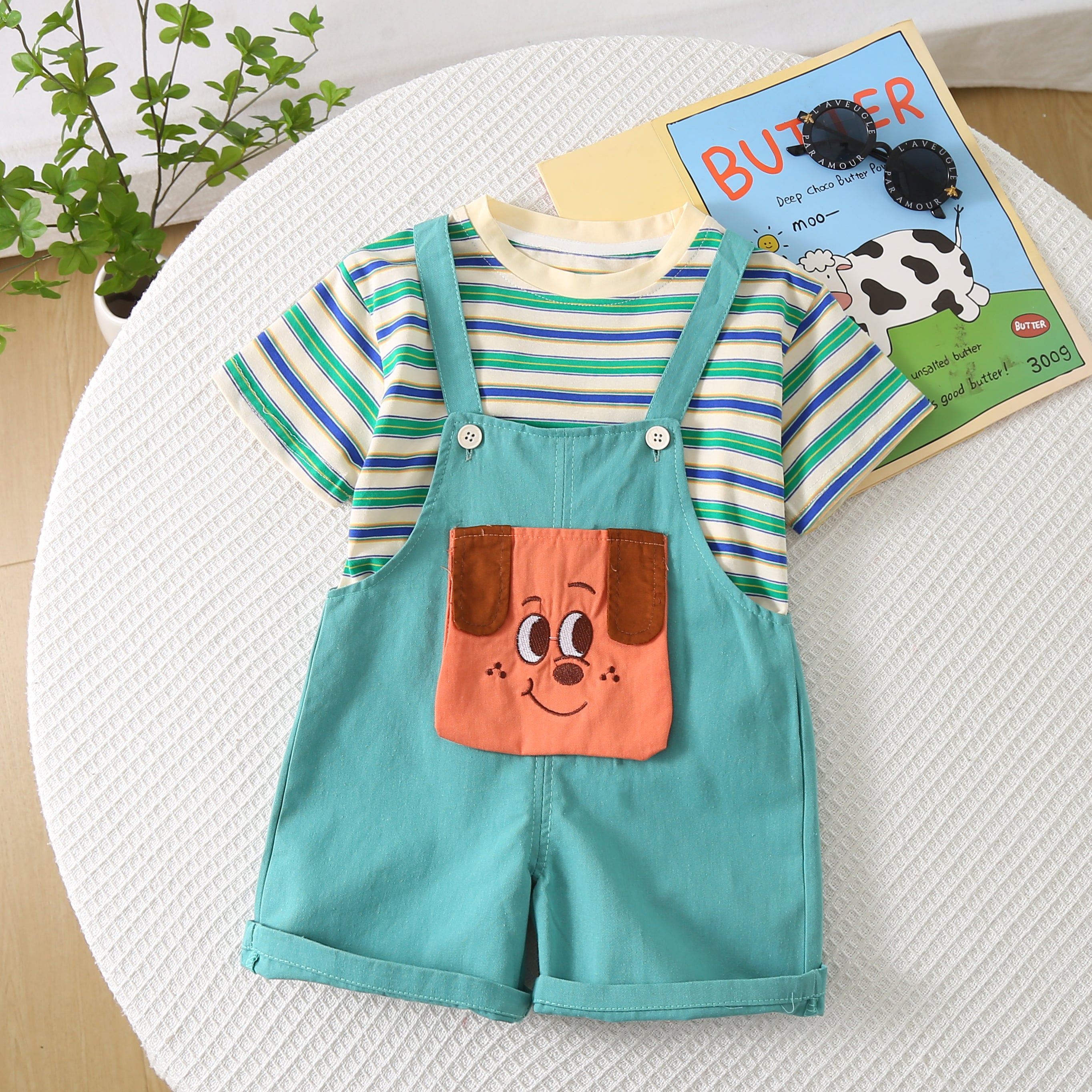 Striped T-shirt and Shorts Set
