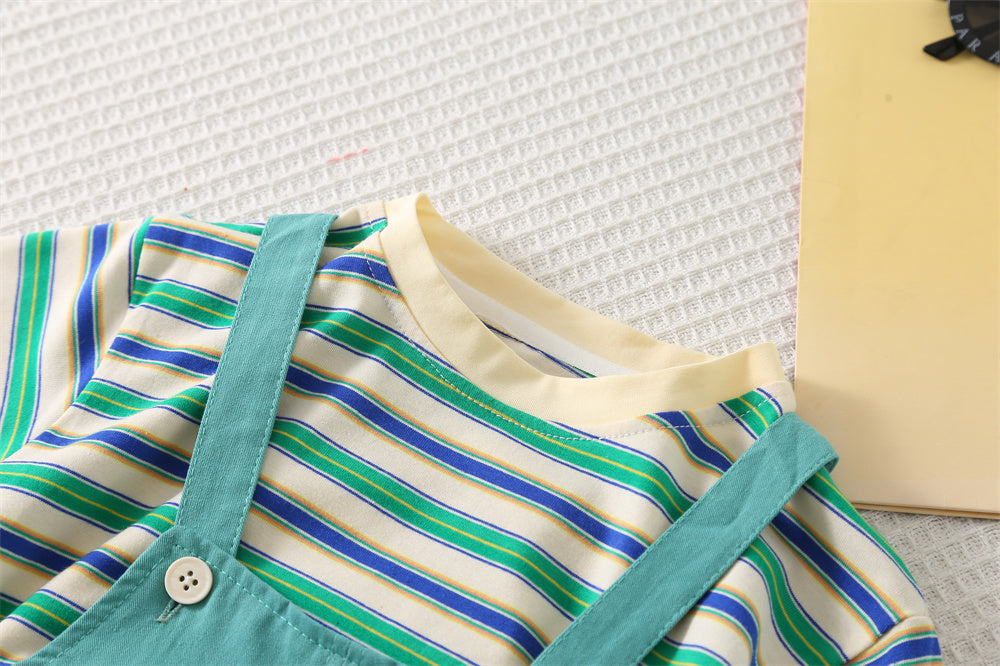 Striped T-shirt and Shorts Set