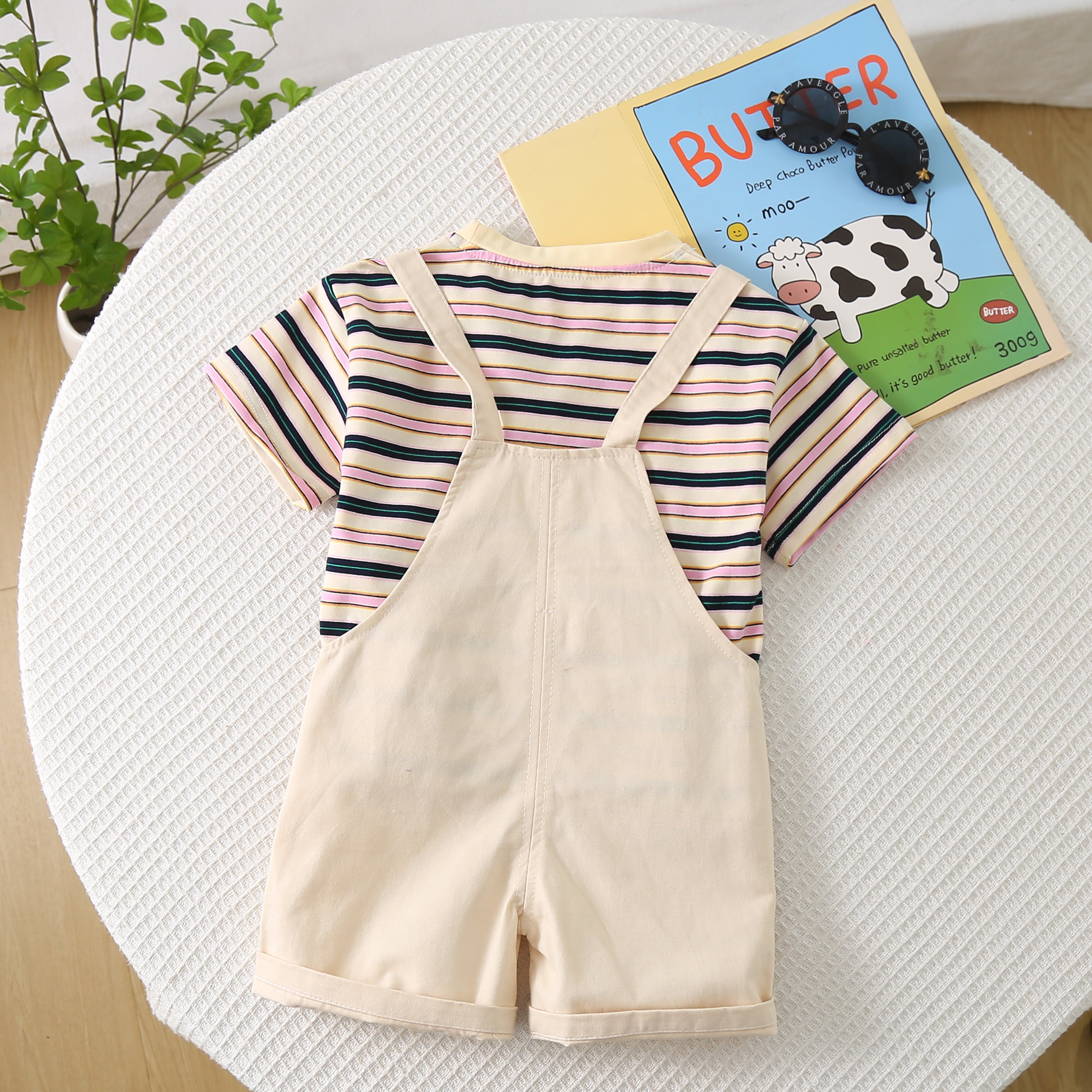 Striped T-shirt and Shorts Set