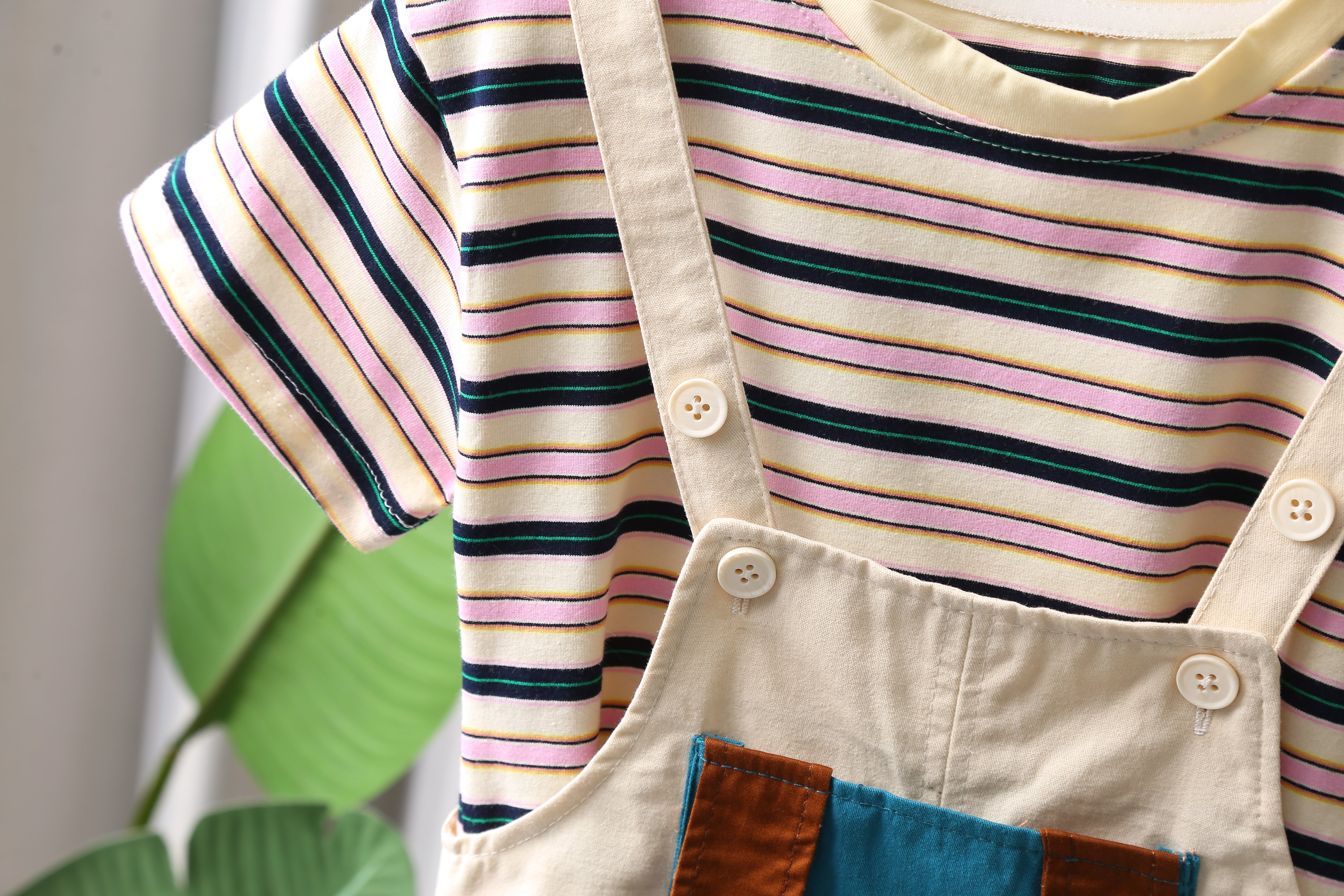 Striped T-shirt and Shorts Set
