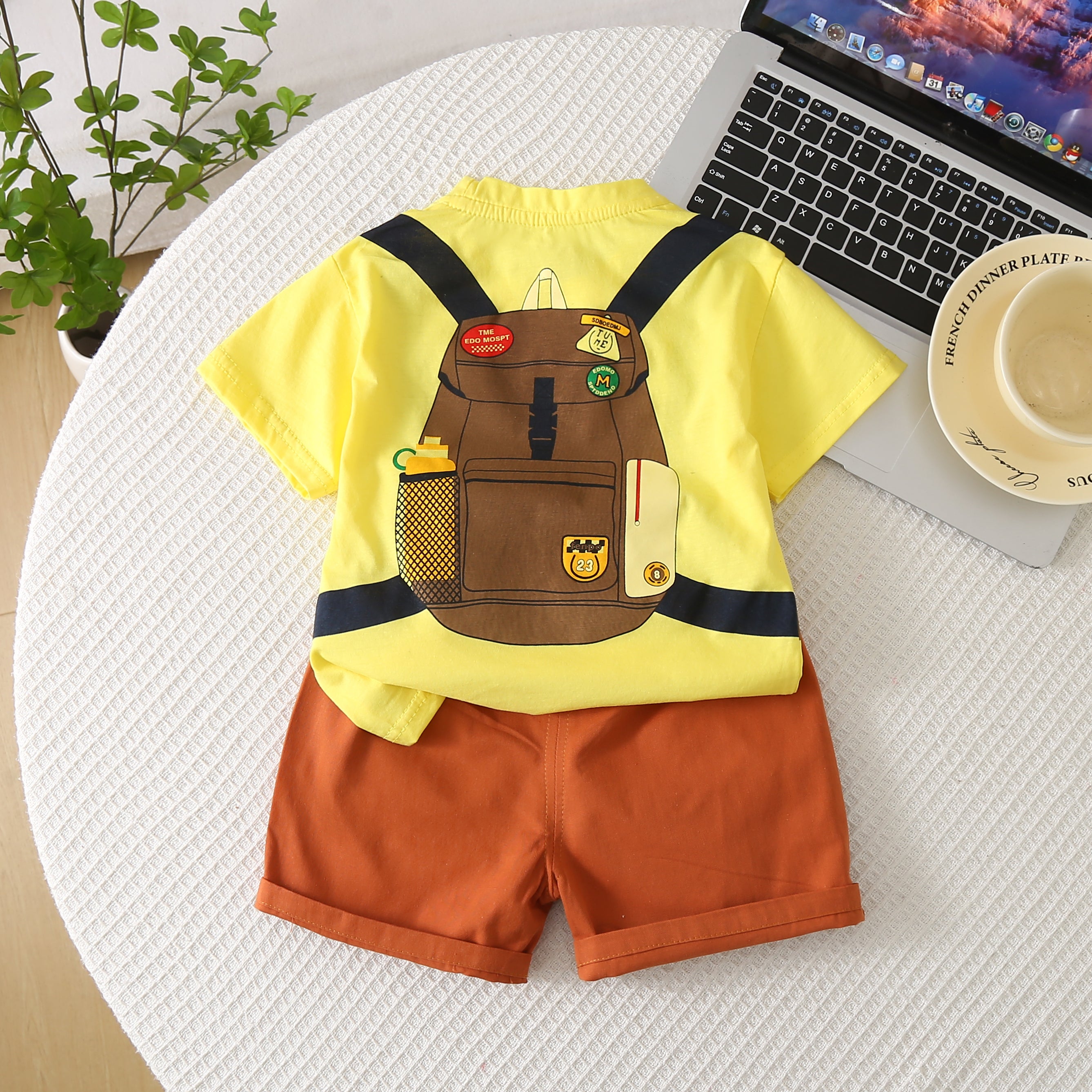 Solid T-shirt and Shorts Set