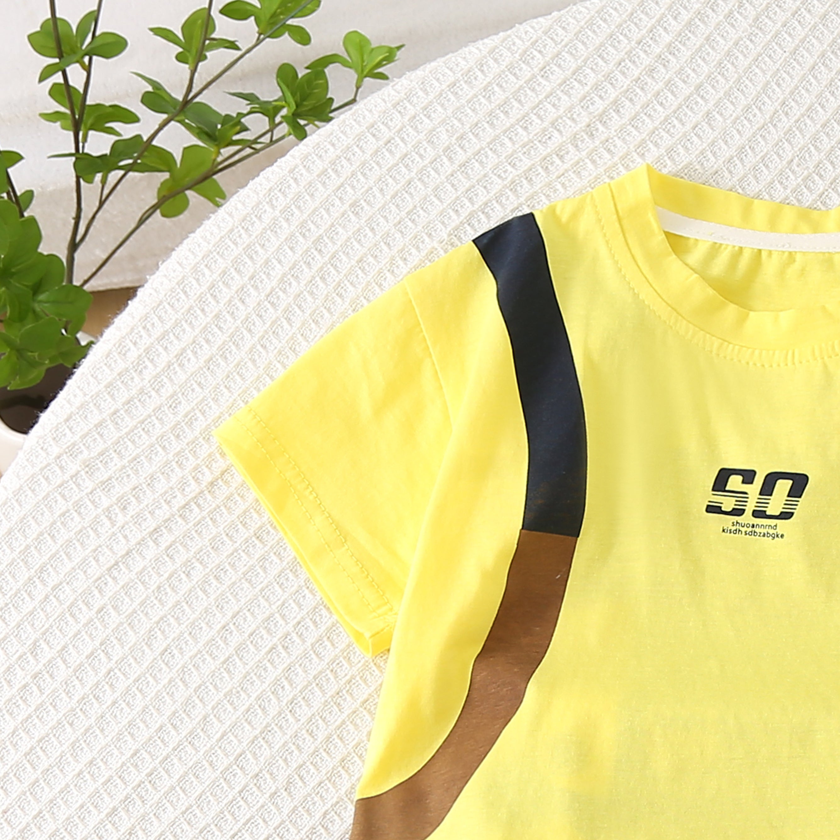 Solid T-shirt and Shorts Set